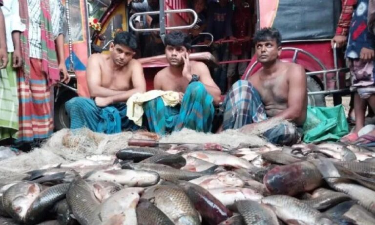 হরিনাকুন্ডতে ইউপি পরিষদে সালিষে জরিমানা দিয়ে ছাড়া পেলো ইজিবাইকসহ ৩ মাছ চোর